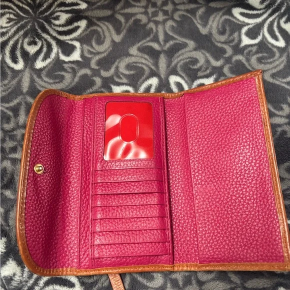 Dooney & Bourke Pink and Brown Leather Tote - Picture 2 of 9